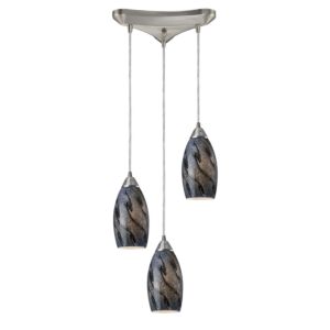 Galaxy 3-Light Pendant in Satin Nickel