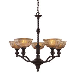 Norwich 5-Light Chandelier in Oiled Bronze