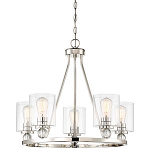 Studio 5 Five Light Chandelier in Polished Nickel by MinkaLavery