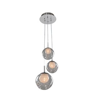 Meteor Three Light Pendant in Chrome by Kalco