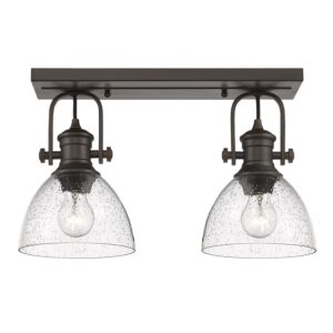 Hines Rbz 2-Light Semi-Flush Mount Ceiling Light in Rubbed Bronze