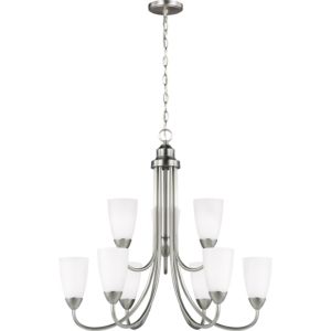 Sea Gull Seville 9 Light Chandelier in Brushed Nickel