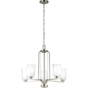 Sea Gull Franport 5 Light Chandelier in Brushed Nickel