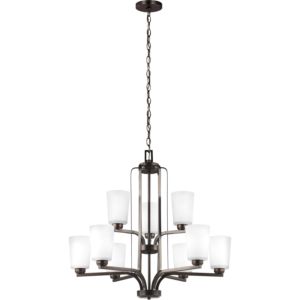 Sea Gull Franport 9 Light Chandelier in Bronze