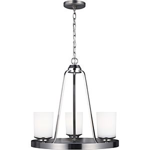 Generation Lighting Kemal 3-Light Transitional Chandelier in Brushed Nickel