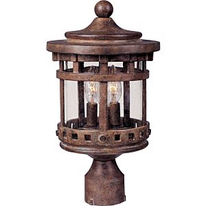 Santa Barbara DC Three Light Outdoor Pole Post Lantern in Sienna by Maxim