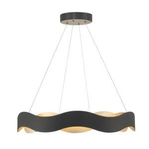 Vaughan 1-Light LED Chandelier in Black And Nickel