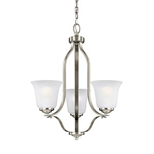 Sea Gull Emmons 3 Light Chandelier in Brushed Nickel