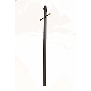 7-ft Black Direct Burial Post With Photocell, Outlet And Cross Arm