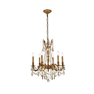 Rosalia 6-Light Chandelier in French Gold