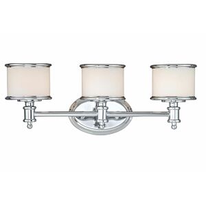 Carlisle 3-Light Bathroom Vanity Light in Chrome