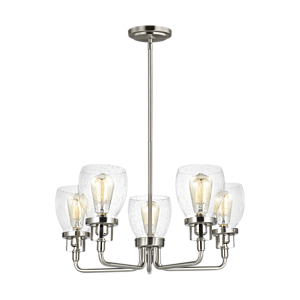 Generation Lighting Belton 5-Light Transitional Chandelier in Brushed Nickel