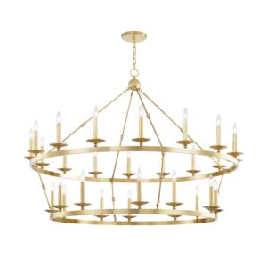 Allendale 28 Light Chandelier in Aged Brass by Hudson Valley