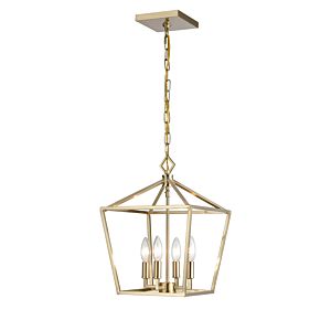 4-Light Pendant Light in Modern Gold