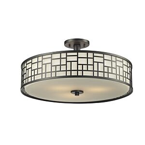 Z-Lite Elea 3-Light Semi Flush Mount Ceiling Light In Bronze