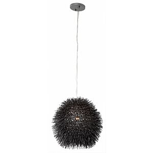 Urchin One Light Mini Pendant in Black by Varaluz