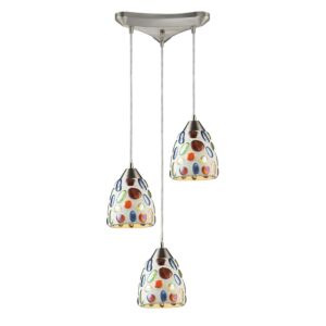 Gemstone 3-Light Pendant in Satin Nickel