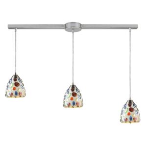 Gemstone 3-Light Pendant in Satin Nickel