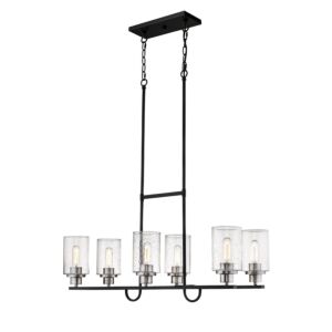 Clifton Six Light Island Pendant in Matte Black Brushed Nickel by Millennium