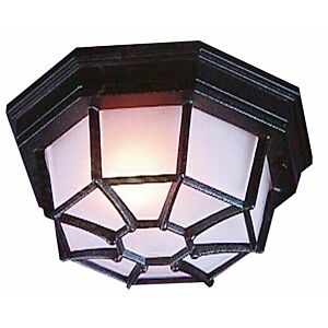 Bulkheads Octagonal Cast One Light Flushmount in Textured Black by Craftmade