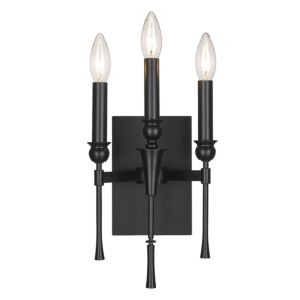 Landon Three Light Wall Sconce in Matte Black by Golden