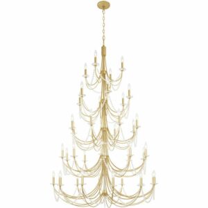 Brentwood 40 Light Chandelier in French Gold by Varaluz