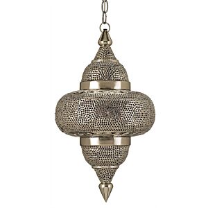 Tangiers  Pendant in Nickel Copper Lacquer Amber by Currey and Company