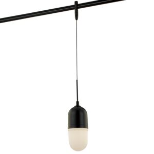 Gk Lightrail One Light Pendant Head in Black Gloss by George Kovacs