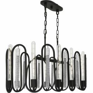 Darden Ten Light Pendant in Matte BlackPainted Chrome by Varaluz