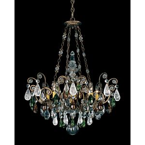 Renaissance Rock Crystal Eight Light Pendant in Heirloom Gold by Schonbek