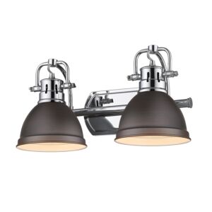 Duncan 2-Light Bathroom Vanity Light Vanity in Chrome