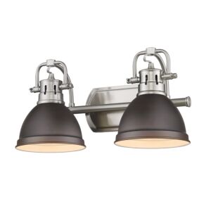 Duncan Pw 2-Light Bathroom Vanity Light in Pewter