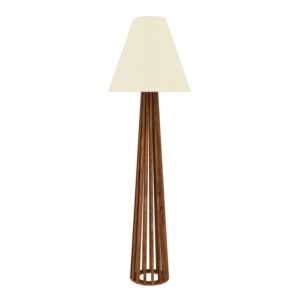 Slatted 1-Light Floor Lamp in Imbuia