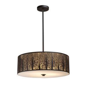 Woodland Sunrise 5-Light Chandelier in Aged Bronze