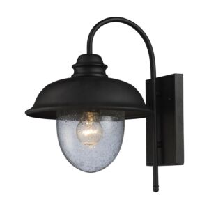 Streetside Cafe 1-Light Outdoor Wall Sconce in Matte Black