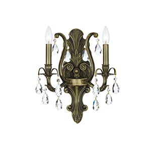 Dawson Two Light Wall Sconce in Antique Brass by Crystorama