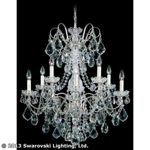 New Orleans Ten Light Chandelier in Antique Silver by Schonbek