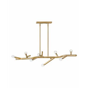 Hinkley Twiggy 8-Light Linear Chandelier In Light Brass