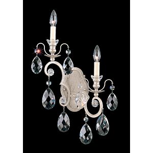 Renaissance Two Light Wall Sconce in Antique Silver by Schonbek