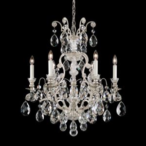 Renaissance Seven Light Chandelier in Antique Silver by Schonbek