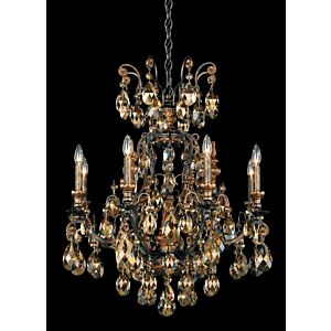 Renaissance Nine Light Chandelier in Antique Silver by Schonbek