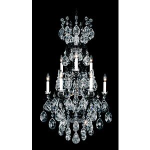 Renaissance Ten Light Chandelier in Antique Silver by Schonbek