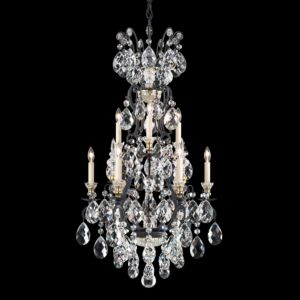 Renaissance Ten Light Chandelier in Black by Schonbek