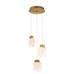 Eurofase Paget 3-Light Chandelier in Gold