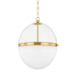 Donnell One Light Pendant in Aged Brass by Hudson Valley