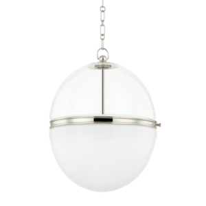 Donnell One Light Pendant in Polished Nickel by Hudson Valley