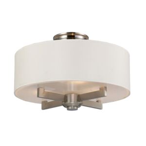 Seven Springs 3-Light Semi-Flush Mount in Satin Nickel