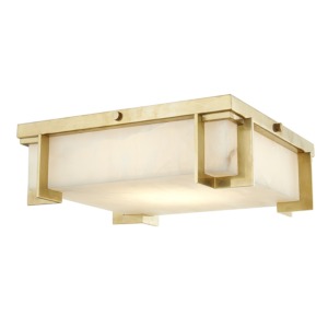 Delmar LED Flush Mount in Aged Brass by Hudson Valley