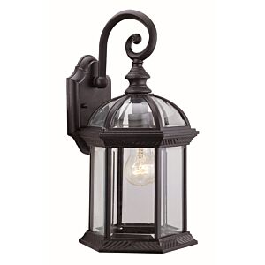 Hexagon 1-Light Outdoor Wall Sconce in Black