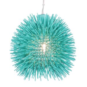 Urchin One Light Mini Pendant in Aqua Velvet by Varaluz